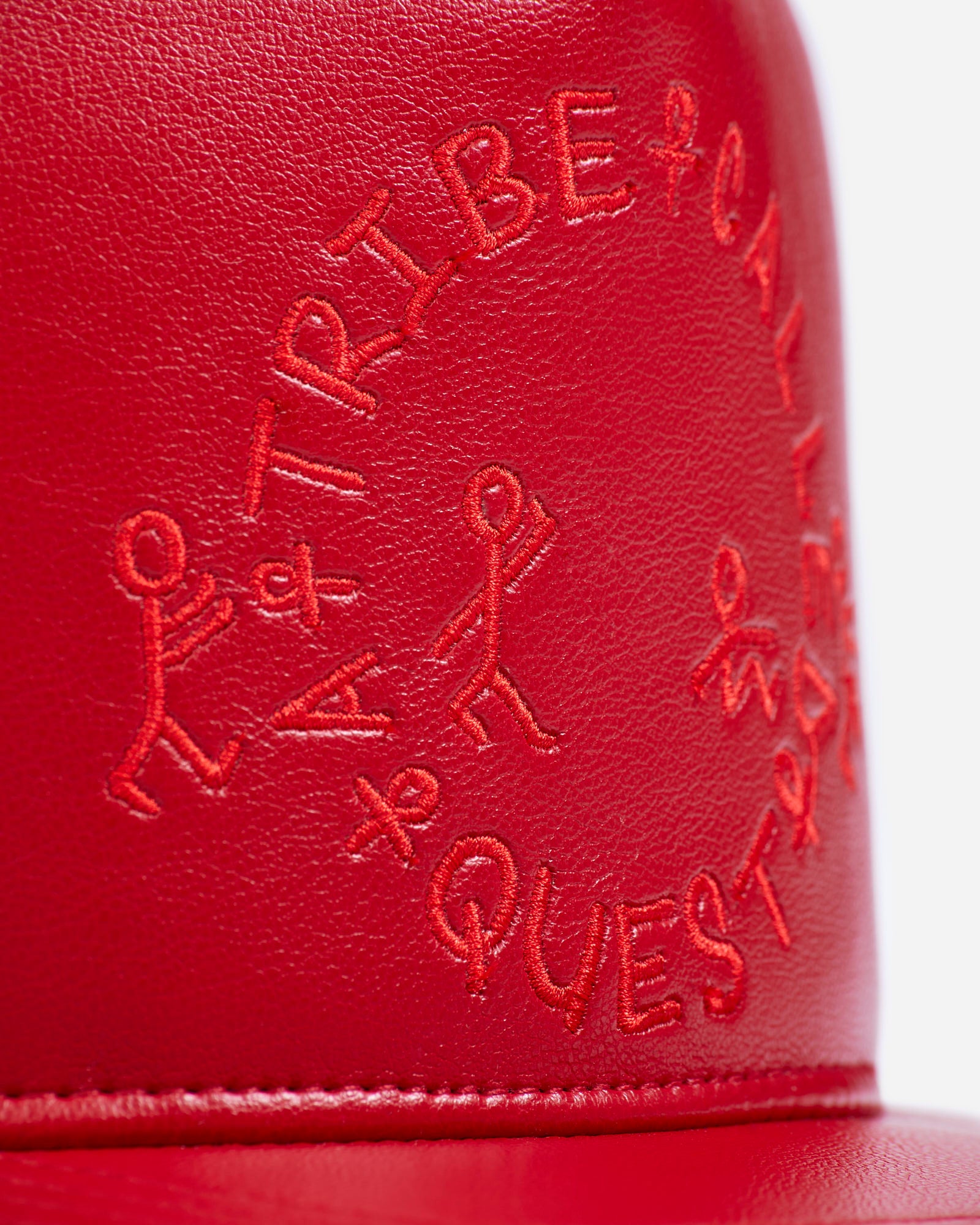 ATCQ Faux Leather Red Hat