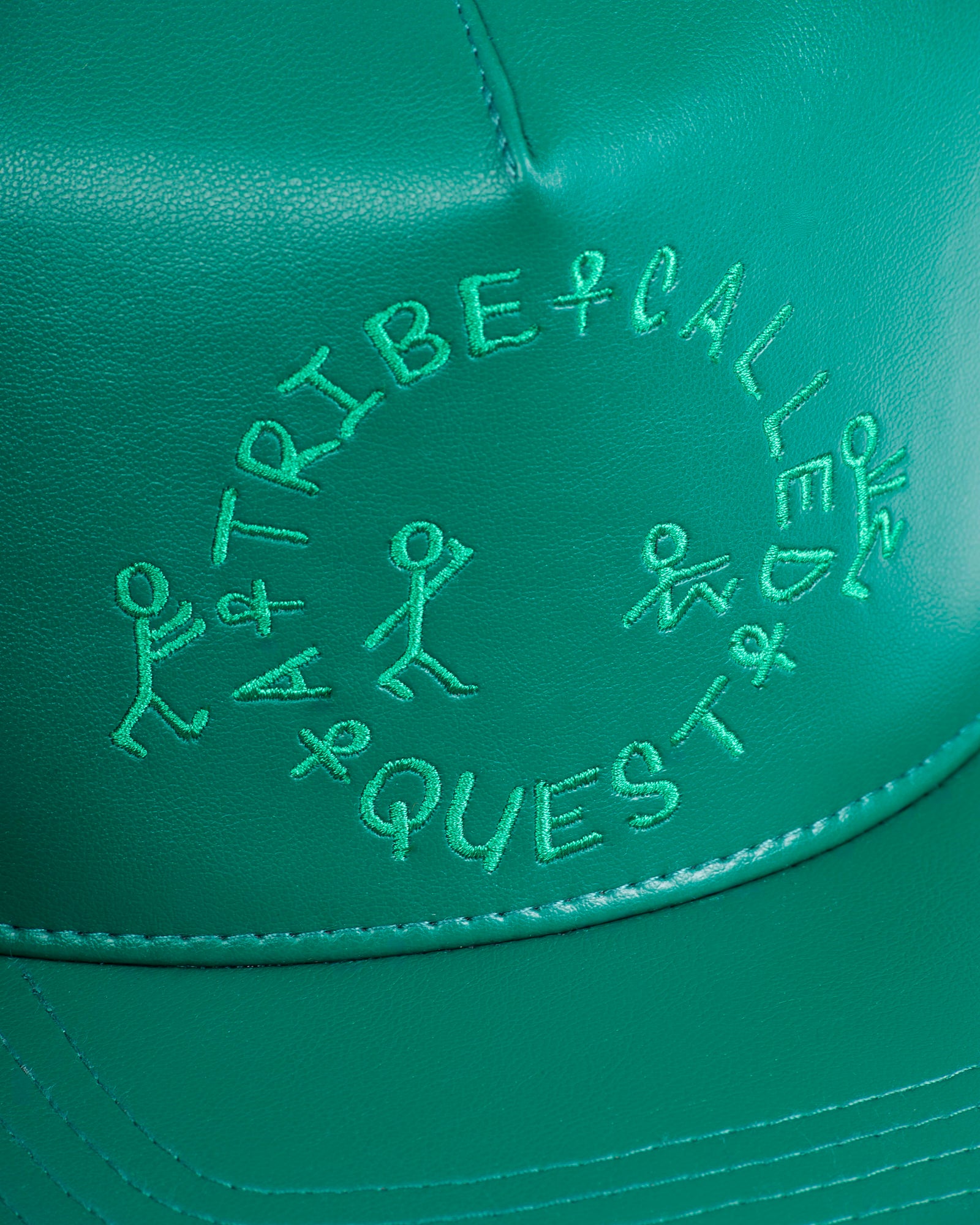 ATCQ Faux Leather Green Hat