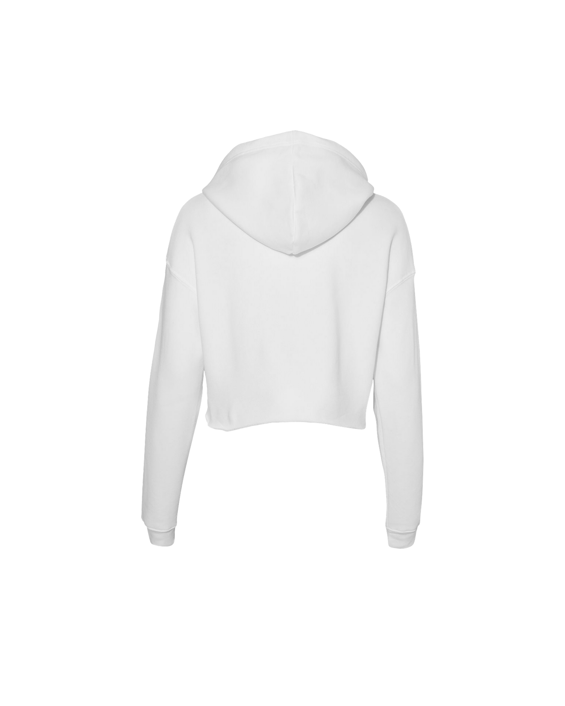 White crop top hoodie sale