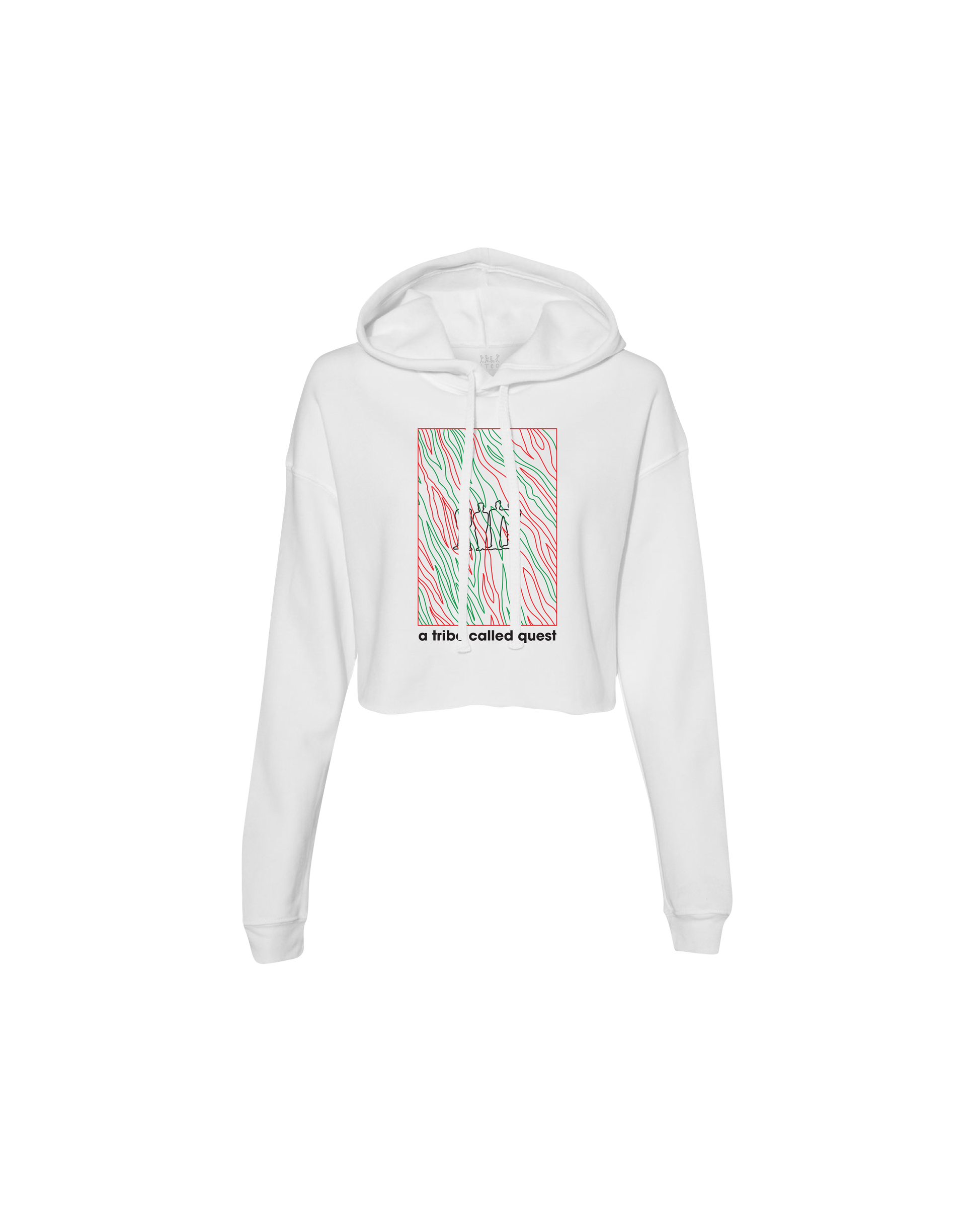 ATCQ Line Art Women's Crop White Hoodie